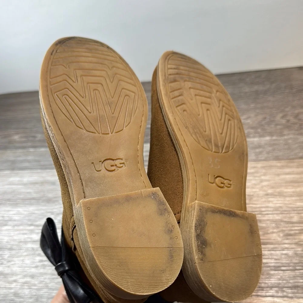Ugg Brown Ankle Boots with Bow Detail size 36